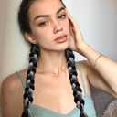 2 x 2 Pcs Braided Ponytail Extensions Hair Rope Boxing Braids Wig Extensions with Hair Tie Natural Soft Synthetic Braided Fashion Hair Accessories for Daily Wear 18 Inch (White)