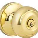 Front Door Lock Set Exterior Door Lock Set with Deadbolt, Single Cylinder Deadbolt Lock and Door Knob Set, Keyed Alike,Gold Door Knob and Deadbolt Set(1Pack Set)