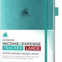 Clever Fox Income & Expense Tracker Large – Accounting & Bookkeeping Ledger Book for Small Business – 2-Year Record Notebook, A4 (Turquoise)