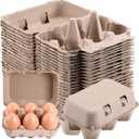 Half Dozen Vintage Egg Cartons 25 Pack, Blank Natural Pulp 6 Count Carton for Chicken Eggs Reusable, Storage Tray Strong for Holds Up to Six 6 Egg Cardboard Paper Holder Container for Refrigerator