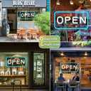 Open Signs for Business, 23"x 12" Neon Open Sign, Bright COB Chip LED Open Sign with ON/OFF Switch & USB Plug, Ice Blue & White Open Light Up Sign for Wall, Shop, Hotel, Horizontal