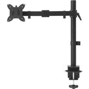 Amazon Basics Adjustable Single Monitor Arm Desk Mount, Holds up to 32" (38” Ultrawide) and 22 lbs, Adjustable Tension, VESA 75x75/100x100, Black