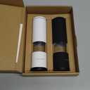 LARS NYSM Salt and Pepper Grinder Set Manual, Stainless Steel Salt and Pepper Mills with Adjustable Ceramic Grinder I Design Spice Shakers (Black/White)