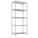 REGILLER 5-Wire Shelving Metal Storage Rack Adjustable Shelves,Standing Storage Shelf Units for Laundry Bathroom Kitchen Pantry Closet(Silver,11.8" D x 21.2" W x 53.5" H)