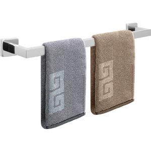NearMoon Towel Bar, Bath Accessories Premium Thicken Stainless Steel Square Shower Towel Rack for Bathroom, Towel Holder Wall Mounted (1 Pack, Chrome Finish, 24 Inch)