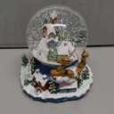 Christmas Snow Globe Santa Reindeer Snow Globe with 8 Songs Color Changing Santa Claus Sleigh Swirling Glitter Water Globe Musical Box for Christmas Home Dcor