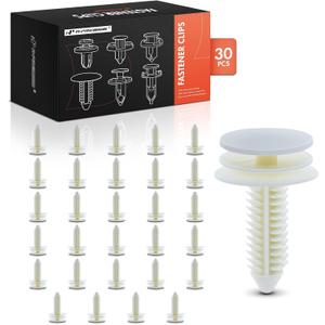A-Premium 8mm Nylon Door Trim Panel Retainer Clips Compatible with Chevy Express, GMC Savana, Cadillac SRX, Buick Regal, Corvette, Blazer, Trailblazer & More Wear Resistant, 30 PCS (3.2 oz)