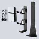 Wall Mount Kit for PS5 with Controller and Headphone Holders, Compatible with PS5 Pro/Slim, Black