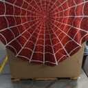 Spider Web Red Round Tablecloth 60 inch,Red Cobweb Circle Table Cover Stain Resistance Water Repellent Wrinkle-Free Table Cloth for Home Kitchen Dining Party Patio Indoor Outdoor
