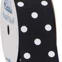 Ribbli Grosgrain Polka Dot Craft Ribbon,1-1/2 Inch,10-Yard Spool,Black with White Dots,Use for Hair Bows,Gift Wrapping,All Crafting and Sewing