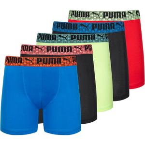 PUMA Boys' 5 Pack Performance Boxer Briefs (Assorted) XL