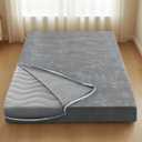 H.VERSAILTEX Twin Size Armless Futon Mattress Covers for Traditional Japanese Futon Mattress Soft Mixed-Color Chenille Couch Slipcovers Floor Mats Sofa Protector Zippered Sleeper Sofa Cover, Grey