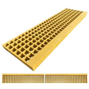 2 Pcs 39.2x10.7x1.5 Fiberglass Stair Tread Drain Grating Grit Top