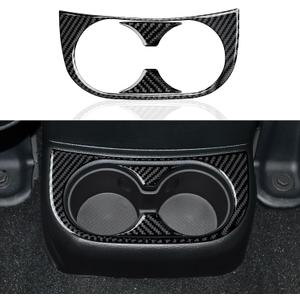 Car Rear Cup Holder Sticker Carbon Fiber Decal Interior Trim Cover for Jeep Wrangler Sport/X 2011 2012 2013 2014 2015 2016 2017 Accessories