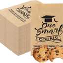 Kolewo4ever 200 Pieces Graduation Candy Cookie Treat Bags One Smart Cookie Kraft Bags Congrats Grad Buffet Paper Bags for Graduation Party Supplies (One Smart Cookie), Inches