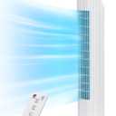 Uthfy 31" Electric Tower Fan That Blow Cold Air, Quiet Cooling Fan with Oscillation 7.5H Timer,Portable Floor Bladeless Standing Fan with Remote, White