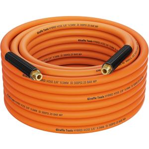 Giraffe Tools Hybrid Air Hose, 3/8 inch x 50 ft, 1/4 in. MNPT Fittings, 300 PSI Heavy Duty, Lightweight Air Compressor Hose