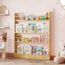 4 Tier Behind The Door Bookshelf, Space Saving Behind The Door Bookcase Wooden Kids Wall Bookcase for Bedroom Living Room Playroom (120 * 100), 100cm x 10cm x 120cm