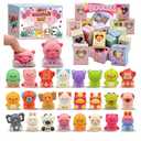Valentines Day Gift for Kids, 24 Pack Valentines Day Cards Boxes with Animal Squishy Fidget Toys for Girls Boys, Valentines Party Favors School Classroom Exchange Treat Prizes Activity for Class