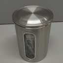 QWORK 4pc Stainless Steel Canister Set with Airtight Lids and Glass Window - Food Storage Containers for Kitchen Counter & Pantry Organization