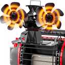 Signstek Wood Stove Fireplace Fan, Heat Powered Dual Motor Heater Fan with Bracket Compatible for Buddy Heater, Thermal Fan for Gas Pellet Wood Burner Stove Accessories