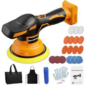 Cordless Buffer Polisher Kit For DEWALT 20V LI-ION Battery.6-Inch Orbital Buffer Polisher with 8 Variable Speed with 25pcs Polishing Accessories, for Car Polishing/Waxing (Tool Only)