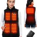 WASOTO Heated Vest Women Fleece Vest 16000mAh Battery Pack Charger Included Lightweight Slim Fit for Indoor Outdoor Work (Medium, Black)
