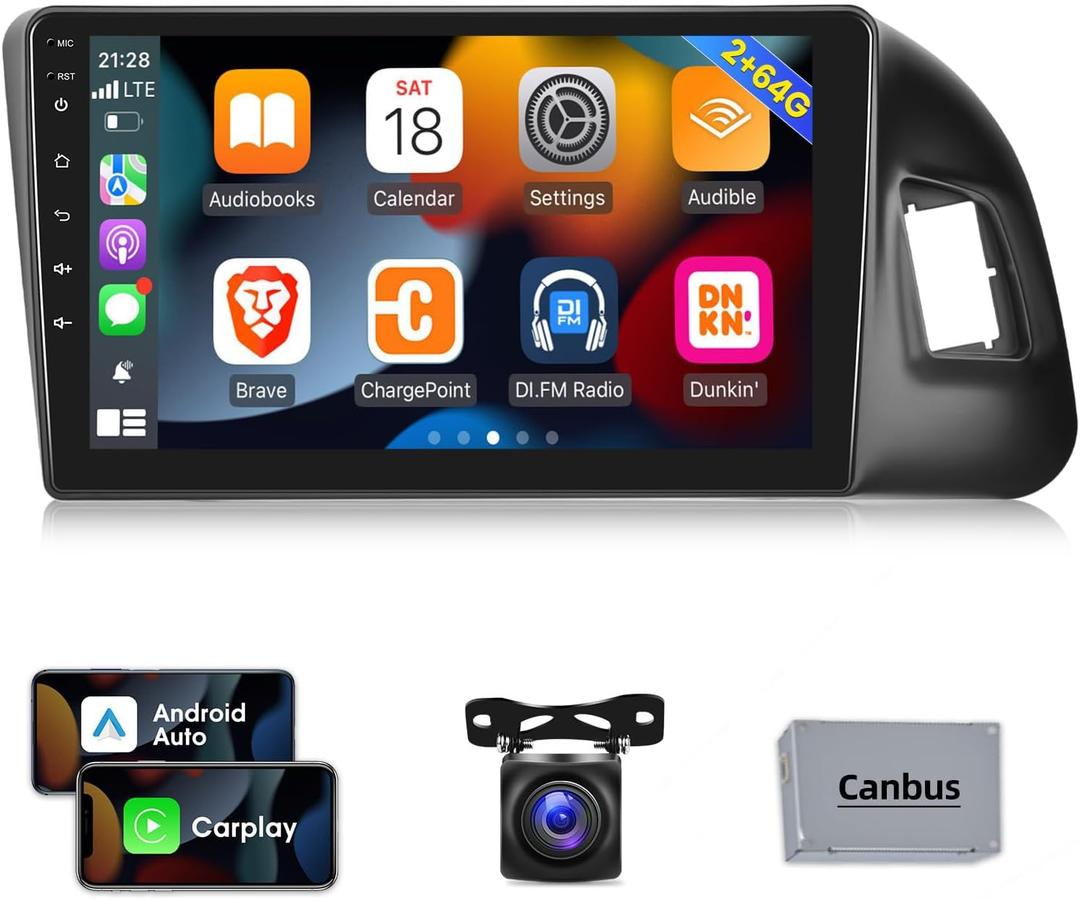[2G+64G] Car Radio for Audi Q5 2010-2018, 9 inch Android 13 Touch Screen Car Stereo, Carplay/Android Auto/Hi-Fi/Bluetooth/WiFi + AHD Backup Camera + MIC
