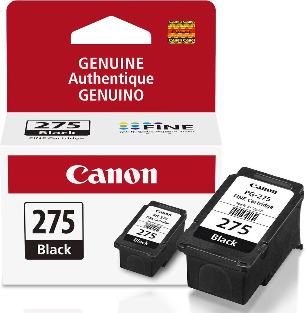 Canon PG-275 Genuine Black Ink Cartridge, Compatible with TS3520/3522, TR4720/4722, TS3720/3722 (1 Count (Pack of 1))