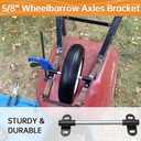 Heavy Duty Wheelbarrow Axle Bracket Set Compatible with 5/8 Wheelbarrow Axles Wheelbarrow Axle Shaft and Bracket Wheelbarrows Spare Part Include Bolt and Nut