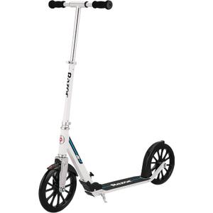 Razor A6 Kick Scooter for Kids Ages 8+ - Extra-Tall Handlebars & Longer Deck, 10" Urethane Wheels, Anti-Rattle Technology, for Riders Up to 220 lbs (White)