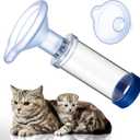 Cat Inhaler Spacer with 2 Sizes Silicone Masks to Fit Most Cats, Chamber Inhaler for Giving Medicine to Your Pet, Helps Cat with Breathing Delivering Medication Fits