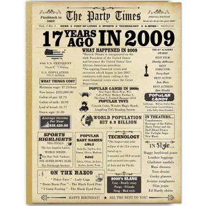 Happy 17th Birthday Gift for Girls Boys, Funny 17 Year Old Bday Greeting Card for Him Her, Best Seventeen Birthday Decoration for Daughter Son