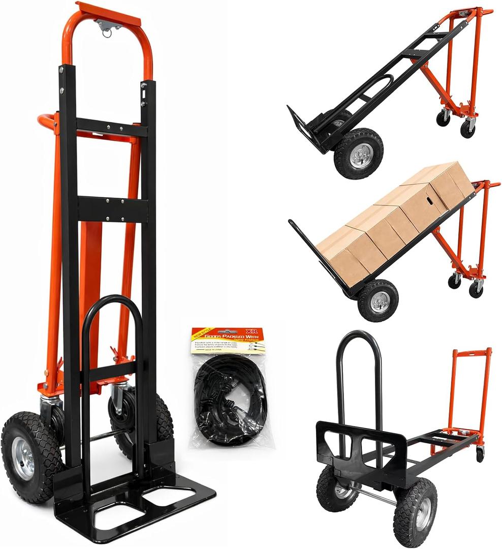 Aluminum 4 in 1 Convertible Hand Truck Dolly with 4 Wheels