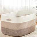 Artfeel Blanket Basket,Rectangle Woven Baskets for Storage,100L Laundry Basket for Decorative Nursery Blanket,Toys,Dirty Clothes and Magazine in Shelves,Baby Room,and Living Room