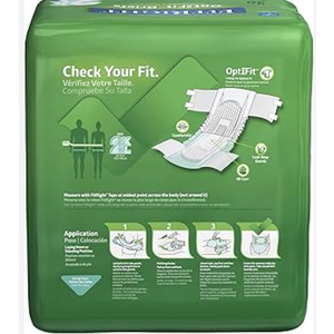 FitRight OptiFit Extra Adult Briefs with Tabs, Unisex, XLarge (5664 Inches), Moderate Absorbency, Comfortable and Protective, Ideal for Medical Patients, Hospitals, Nursing Homes, Pack of 20