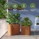 Corten Steel Planter Box-26"x26"x26"-Large Square Planter Matel -Outdoor Indoor- Heavy Duty Rustic Tall Planter Box Commercial Residential for Porch Patio Deck Home Backyard, 26"Lx26"Wx26"H
