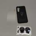 Compatible with Samsung Galaxy S24/S25 Case with Screen Protector Tempered Glass,Heavy Duty Shockproof Full Body Phone Cover Built in Metal Ring Holder Kickstand,2025 Black Matte