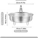 Food Grade Stainless Steel Steamer with Carrying Handle and Three-Legged Stand, Multi-functional Home Steamer and Drainer SUS304 Stainless Steel, Essential for Kitchen Cooking (8.7in)