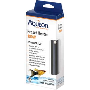 Aqueon Aquarium Fish Tank Preset Heater For Up To 40 Gallons, 100 Watts
