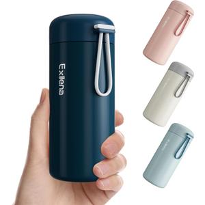Small Water Bottle 10oz, Small Insulated Water Bottle for Hot&Cold Drinks, Water Bottle Purse with Carry Handle - 100% Leakproof Perfect for School, Travel (Dark Blue) 