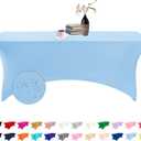 Spandex 6ft Waterproof Table Cover for Party,Wedding, Banquet, and Events(Blue Mist) (72" x 30" (Rectangular))