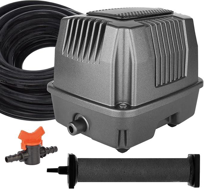 AquaMiracle AllinOne Pond Aeration System Koi Pond Aerator with Air Pump for 2000 5000 Gallons SelfSinking Airline, Flow Control, Rubber Air Diffuser, Up to 5000 Gallon, 7.87"L x 6.34"W x 6.89"H