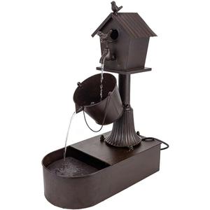 Metal Outdoor Garden Fountain 27" Soothing Water Flow