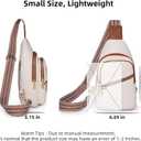 Small Sling Bag for Women - Leather Crossbody Bag, Fanny Pack Chest Bags for Travel, Birthday Gifts for Women (Beige)
