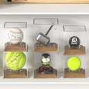 Baseball Case Display for Balls Walnut Wood Base Acrylic Baseball Display Case Baseball Holder Stand Cube Memorabilia Showcase Autograph Ball Protector for Official Size Ball Display