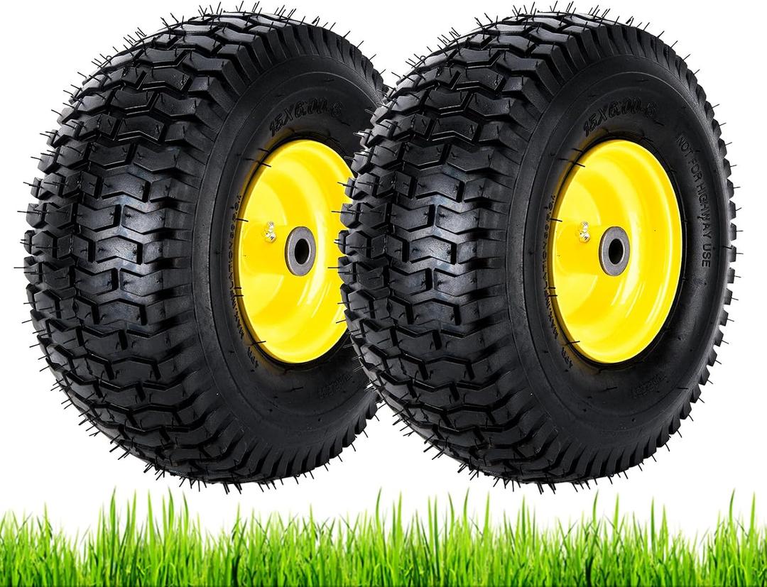 15x6.00-6nhs Lawn Mower Tires for John Deere Riding Mowers, 2 Pack