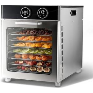 Food Dehydrator Machine, 8 Stainless Steel Trays, 7.24 Sq Ft