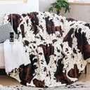 Electric Heated Blanket Heating Blanket Cow Print Throw 50INx60IN Winter Warm Blanket Gift 5 Heat Levels & 12 Hours Auto-Off, Cozy Soft Fleece Sherpa, Machine Washable ETL&FCC Certificated