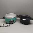 GreenLife 6 Quart Ceramic Slow Cooker, PFAS-Free, Programmable, Removable Healthy Nonstick Pot for Family Meals, Sear on Stovetop, Keep Warm, Digital Timer, Dishwasher Safe Glass Lid, Turquoise